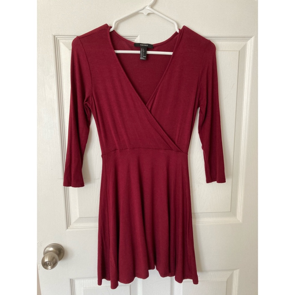 Red 3/4 Sleeve Dress